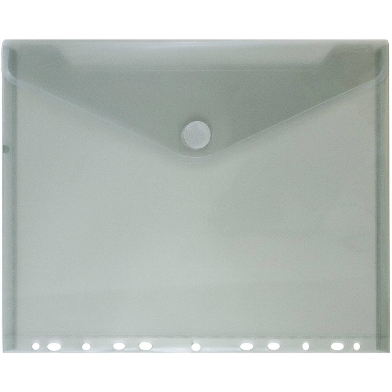 JAM Paper 8.625" x 11.5" Plastic Binder Envelope with Snap Closure, 12ct.